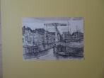 tekening St. Maartensbrug Goes en haven, Gerard Menken 1983, Antiek en Kunst, Verzenden
