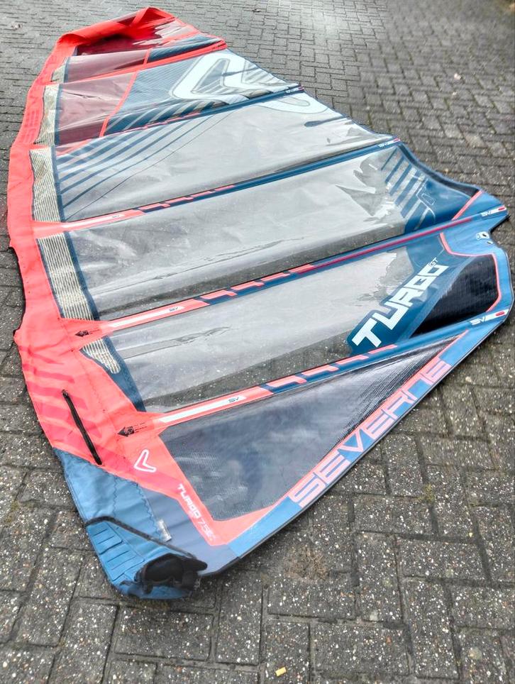 Severne Turbo GT 7.5  m2, Watersport en Boten, Windsurfen, Gebruikt, Zeil, Met draagtas, 7 m² of meer, Ophalen