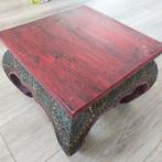 Oosterse Rode Opium tafel., Huis en Inrichting, Tafels | Bijzettafels, Ophalen, Rechthoekig, Minder dan 55 cm, 45 tot 60 cm