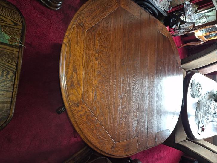 Eettafel  zwaar eiken! Kan tot 220 cm, Huis en Inrichting, Tafels | Eettafels, Zo goed als nieuw, 50 tot 100 cm, 200 cm of meer
