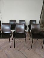 Italiaans Design  Bontempi  Linda 04.26B Donkerbruin Leer, Huis en Inrichting, Stoelen, Ophalen, Gebruikt, Bruin, Italiaans Design