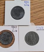 25 cent ZINK 1941-1942-1943 / complete serie, Postzegels en Munten, Munten | Nederland, Ophalen of Verzenden, Koningin Wilhelmina