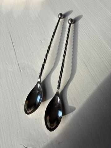 Lepels verzilverd gemerkt lang vintage 2 st Hooykaas beschikbaar voor biedingen