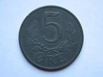 Denemarken 5 ore 1943 zink KM834a prachtig plus, Ophalen of Verzenden, Overige landen, Losse munt