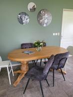 Massief Eiken houten tafel ovaal blank kloostertafel, Huis en Inrichting, Tafels | Eettafels, Ophalen, 100 tot 150 cm, Eikenhout