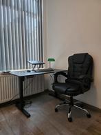 Lederen bureaustoel met bureau (electric), Ophalen, In hoogte verstelbaar, Zo goed als nieuw