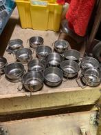 RVS bakjes met ophangbeugel, nog 32 stuks., Ophalen, Gebruikt, Eten en Drinken