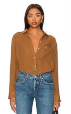 Blouse Rails dames camel bruin large, Kleding | Dames, Blouses en Tunieken, Ophalen of Verzenden, Zo goed als nieuw, Maat 42/44 (L)