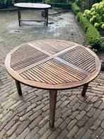 Ronde teak tuintafel 120 rond 71,5 cm  hoog, Tuin en Terras, Ophalen of Verzenden, Gebruikt, Rond, Teakhout