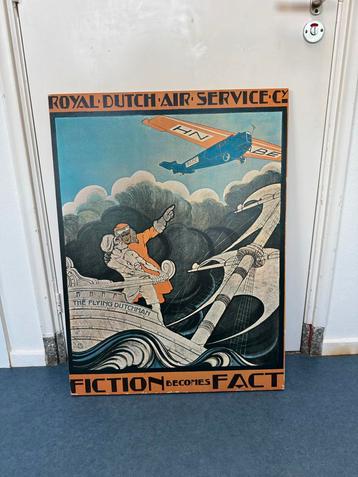 Vintage Royal Dutch Air Service Poster beschikbaar voor biedingen