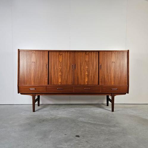 Vintage Deens highboard, teak, Huis en Inrichting, Kasten | Wandmeubels, Gebruikt, 100 tot 150 cm, 150 tot 200 cm, 25 tot 50 cm