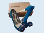 DUNE blauwe suède pumps met corsage maat 39 ~ NH0410, Pumps, Blauw, Ophalen of Verzenden, Zo goed als nieuw
