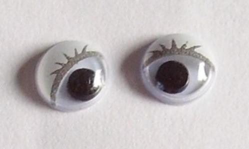 Wiebeloogjes 7 mm met wimpers poppenoogjes plakoogjes, rond, Hobby en Vrije tijd, Knutselen, Nieuw, Materiaal, Ophalen of Verzenden