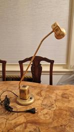 VRIELAND DESIGN Vintage gouden bureaulamp, Huis en Inrichting, Lampen | Tafellampen, Gebruikt, 50 tot 75 cm, Vintage, Ophalen of Verzenden