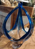 Murano vaas blauw met rose, Antiek en Kunst, Ophalen of Verzenden
