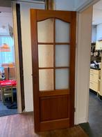 Hardhouten stompe binnendeur 78x211,5 sks, Ophalen, Gebruikt, Binnendeur, Glas