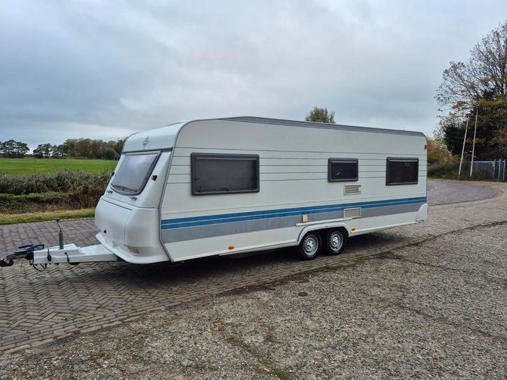 Hobby prestige 610 tandemasser, Caravans en Kamperen, Caravans, Bedrijf, tot en met 4, Rondzit, Hobby, Vast bed, Luifel, Ophalen