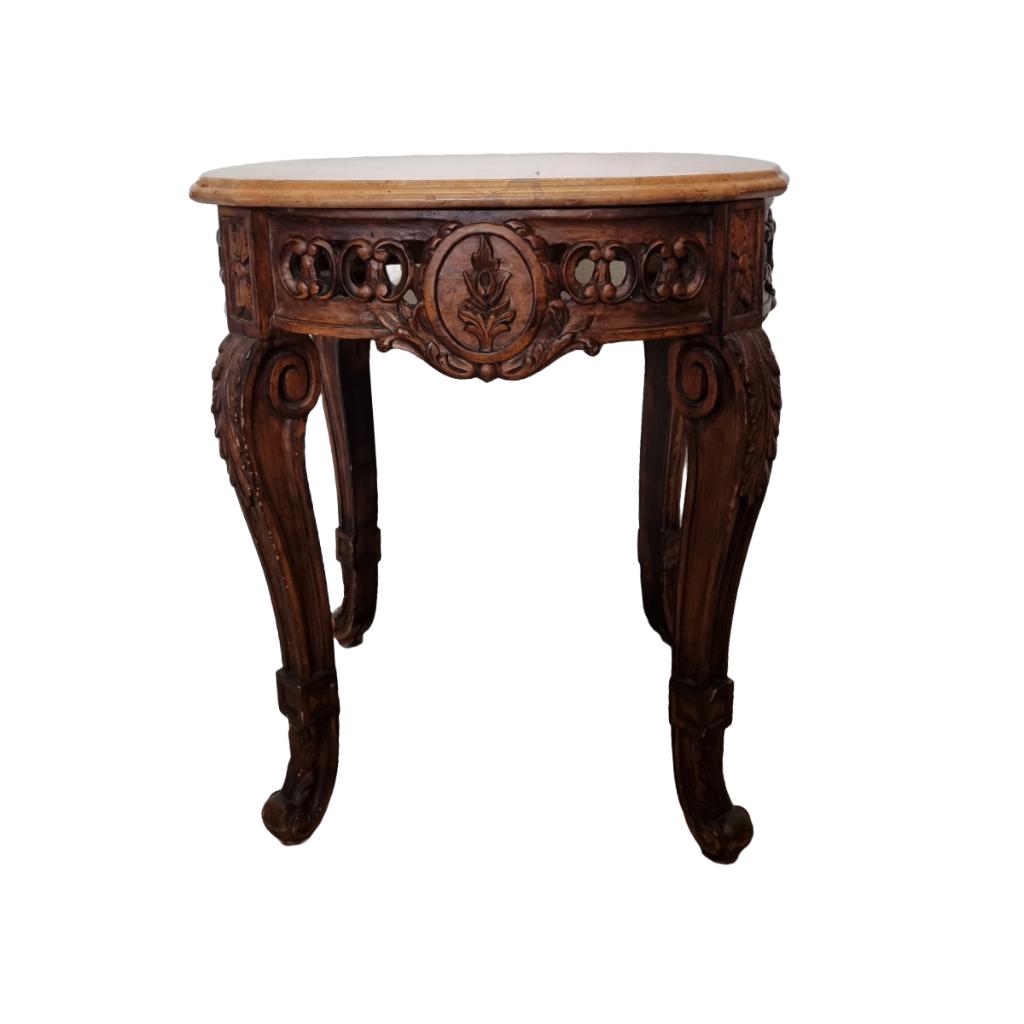 Louis XV stijl bijzettafel met marmeren blad, Ophalen
