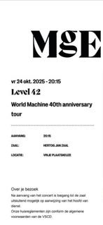 Level 42 kaartje. voor 24 Oktober in Eindhoven, Tickets en Kaartjes, Eén persoon, Oktober