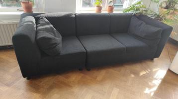 Zwarte stoffen 3-zitsbank, comfortabel & modern beschikbaar voor biedingen