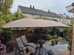 Parasol (450x270cm) Grijs incl. zware voet, Tuin en Terras, Ophalen, Zo goed als nieuw