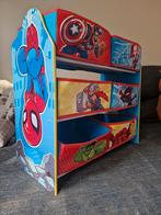 Marvel Superheroes nursery storage unit with 6 bins, Gebruikt, Minder dan 50 cm, Ophalen, Minder dan 90 cm