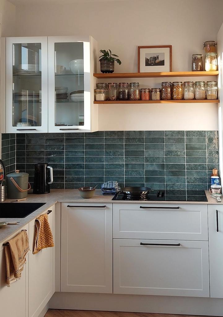 Restpartij blauwe wandtegels, Doe-het-zelf en Verbouw, Tegels, Nieuw, Wandtegels, Keramiek, 20 tot 40 cm, 20 tot 40 cm, Minder dan 5 m²