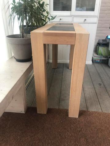 Sitetable 1.23 x 50 massief eiken met natuursteen beschikbaar voor biedingen