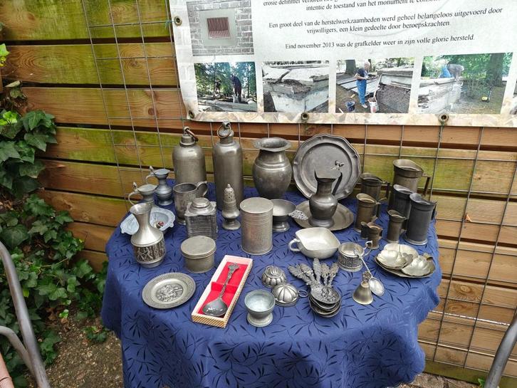 verzameling tin, ongeveer 10 kg, Antiek en Kunst, Antiek | Tin, Ophalen of Verzenden