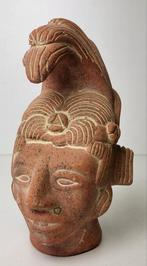Maya King Lord Pacal terra cotta sculptuur, Aztec Maya stijl, Ophalen of Verzenden