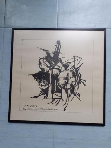 Houtsnede Peter Hebing kunst capriccio Italien Tschaikowsky beschikbaar voor biedingen