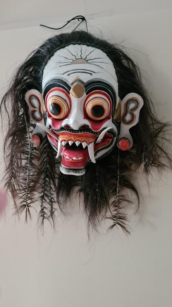 Groot, uniek, Balinees masker., Antiek en Kunst, Kunst | Beelden en Houtsnijwerken, Ophalen of Verzenden