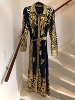Blauwe goud jurk, Maat 38/40 (M), Galajurk, Blauw, Ophalen of Verzenden