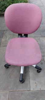 Kinderbureaustoel roze stof, Gebruikt, Bureaustoel, Roze, Ophalen