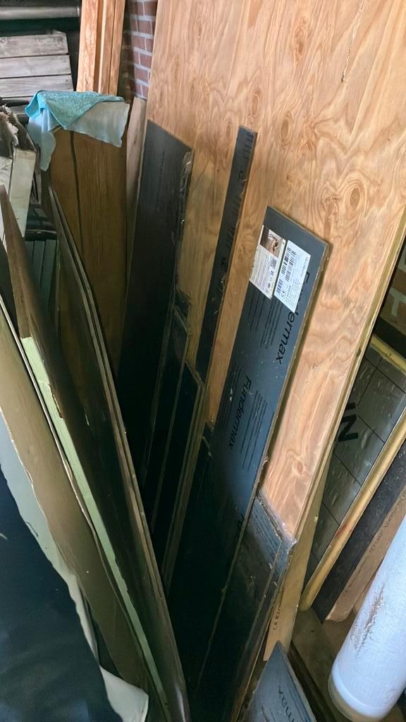 ‘Stukken ’Trespa’ plaat merk Fundermax donker grijs, Doe-het-zelf en Verbouw, Platen en Panelen, Zo goed als nieuw, Ophalen