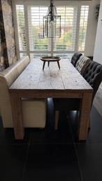 Luxe eettafel van 2,40m x 1.0m, Ophalen, Gebruikt, Eikenhout, 200 cm of meer