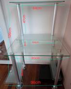 Computermeubel, glas, metaal., Huis en Inrichting, Kasten | Computermeubels, Ophalen, 70 tot 120 cm, 120 tot 170 cm, Zo goed als nieuw