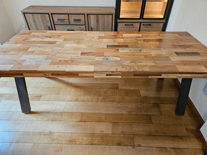 Knibbeler Eettafel/Bureautafel - Hout & Metaal, Huis en Inrichting, Tafels | Eettafels, Zo goed als nieuw, Overige houtsoorten