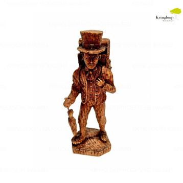 Vintage handgesneden houten beeldje ADM klokkenverkoper  beschikbaar voor biedingen