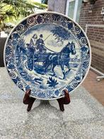 Zeer mooi wandbord op standaard delfs blauw, Antiek en Kunst, Ophalen