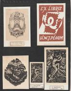 5 Ex libris van Verschillende Ontwerpers, Antiek en Kunst, Kunst | Etsen en Gravures, Verzenden