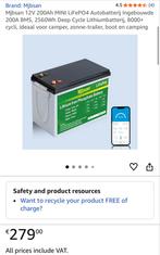2x 12V 200Ah LiFePO4 accu met BMS camper batterij., Ophalen, Zo goed als nieuw
