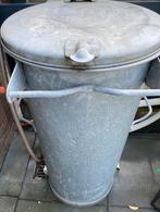 Metalen Vintage Look Prullenbak met Deksel -, Ophalen, Gebruikt, 40 liter of meer, Metaal