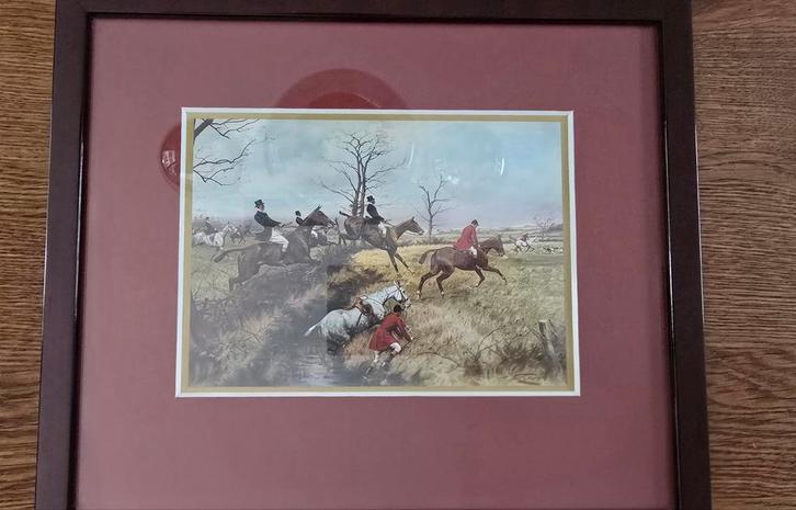 Engelse Jachtscène Ingelijst, Antiek en Kunst, Kunst | Tekeningen en Foto's, Ophalen of Verzenden