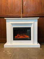 Life Flame Elektrische Sfeerhaard met Witte Houten Ombouw, Huis en Inrichting, Haarden, Ophalen, Zo goed als nieuw, Vrijstaande haard