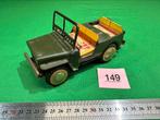 149 - blikken speelgoed MF 722 Jeep in legerkleuren, Antiek en Kunst, Antiek | Speelgoed, Ophalen of Verzenden