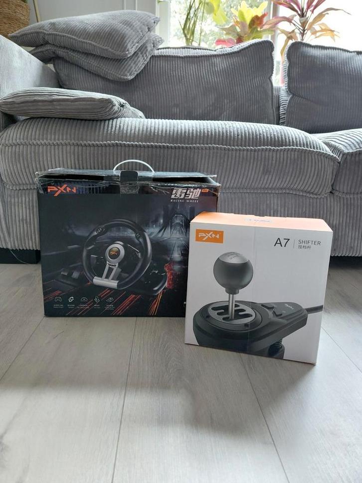 Pxn v3 racing wheel pro set stuur pedalen met pxn A7 shifter, Computers en Software, Overige Computers en Software, Zo goed als nieuw