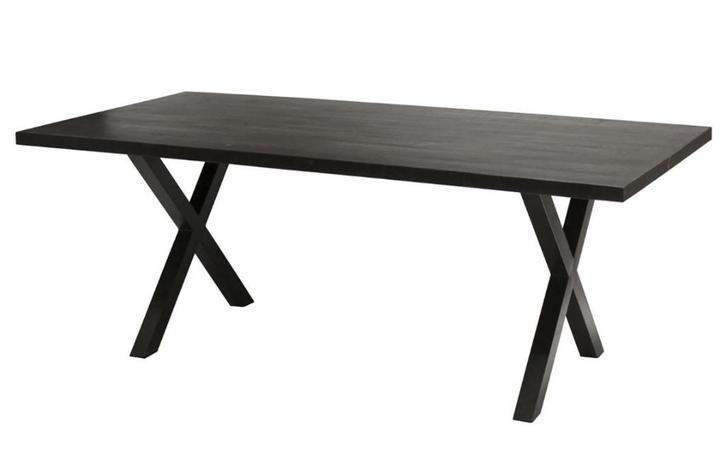 Zwarte Eetkamertafel Mangohout 200x100 cm VOORRAAD, Huis en Inrichting, Tafels | Eettafels, Nieuw, 50 tot 100 cm, 200 cm of meer
