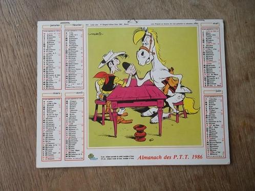 Lucky Luke kalender met plattegronden PTT 1986, Verzamelen, Stripfiguren, Gebruikt, Overige figuren, Verzenden