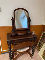 Kaptafel spiegel mahoniehout, Antiek en Kunst, Minder dan 100 cm, Rechthoekig, Ophalen